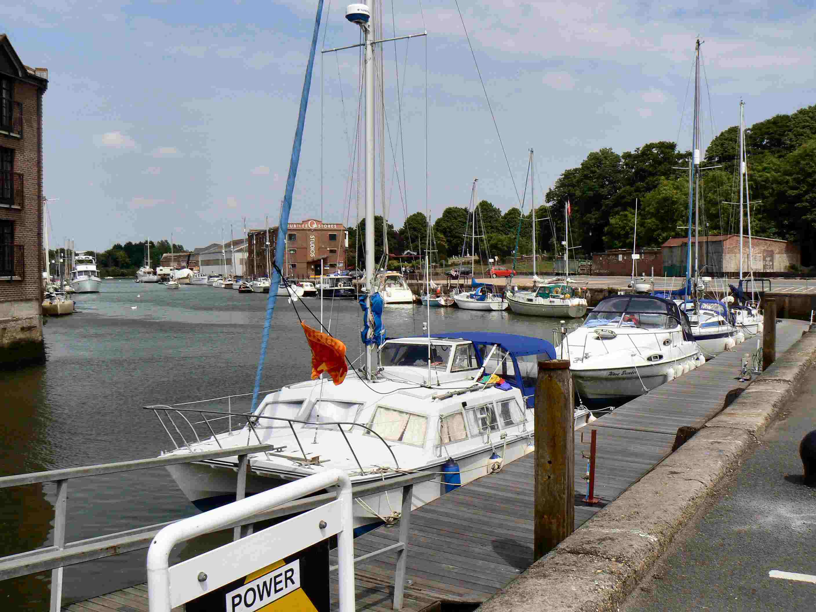 The view to the north from the quay