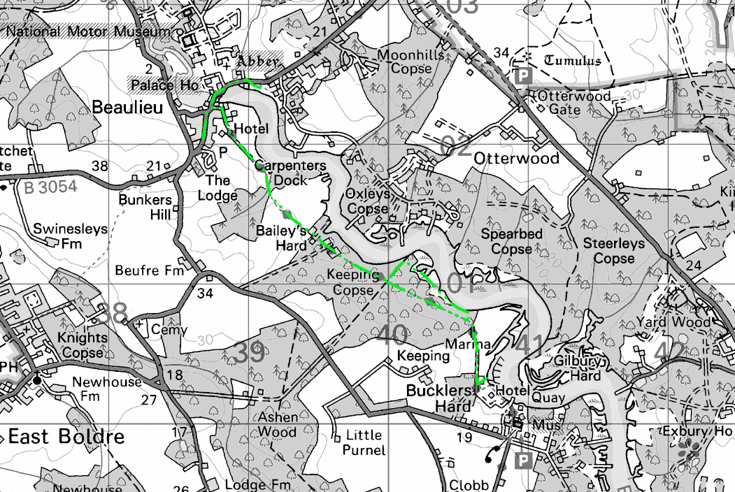 Map of Bucklers Hard walk